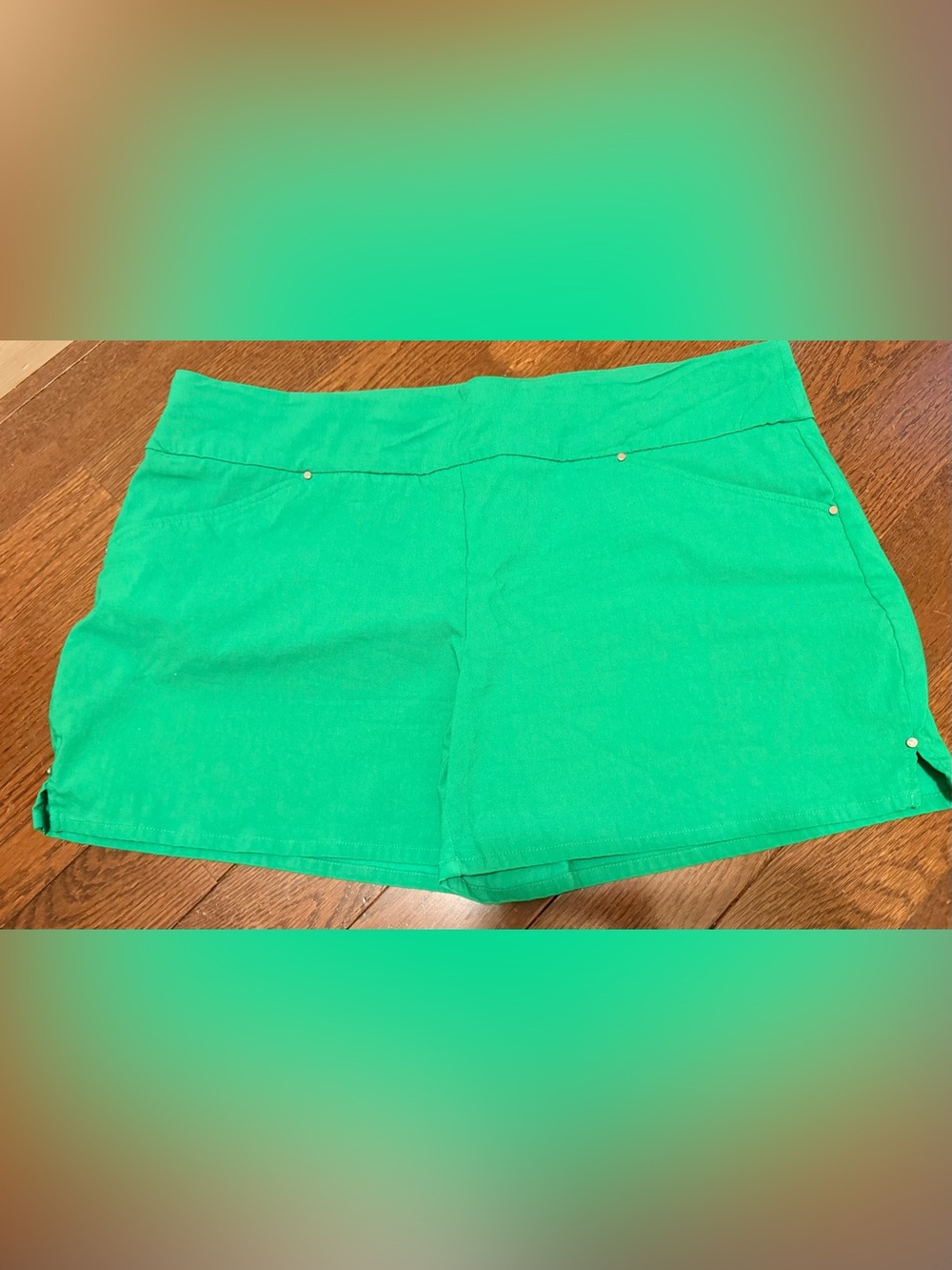 Women’s I.N.C. International Concepts Pull On Shorts Green Sz 18 Macy’s